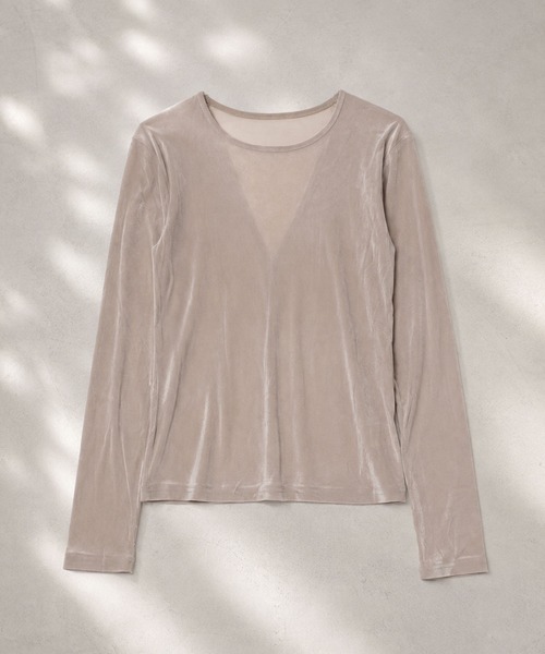LAULEN(ローレン)の「open back v lace tops /オープンバックVレーストップス(Tシャツ/カットソー・レディース・ピンク/アイボリー/ブラック/グレイッシュベージュ/ブルー/グレー・FREE)」の5枚目の写真