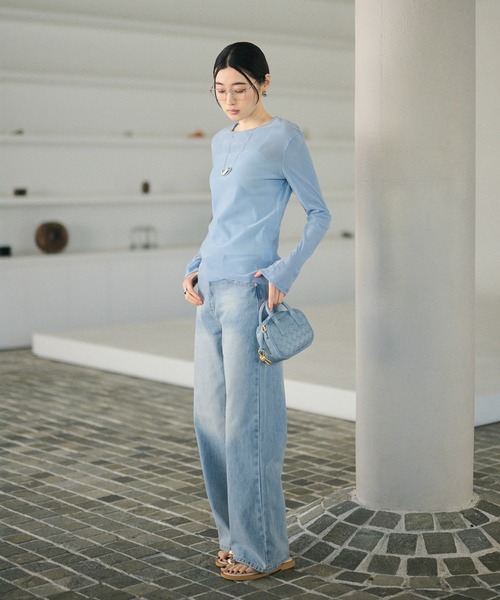 LAULEN(ローレン)の「open back v lace tops /オープンバックVレーストップス(Tシャツ/カットソー・レディース・ピンク/アイボリー/ブラック/グレイッシュベージュ/ブルー/グレー・FREE)」の14枚目の写真