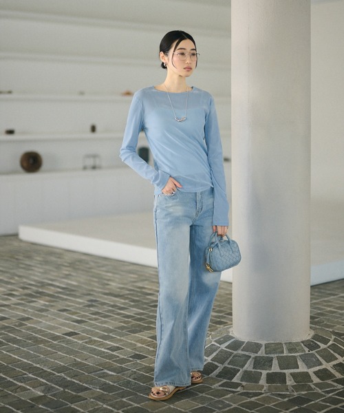 LAULEN(ローレン)の「open back v lace tops /オープンバックVレーストップス(Tシャツ/カットソー・レディース・ピンク/アイボリー/ブラック/グレイッシュベージュ/ブルー/グレー・FREE)」の15枚目の写真