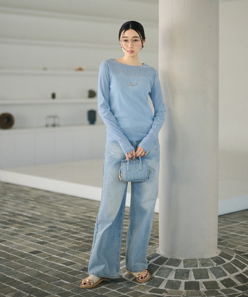 LAULEN(ローレン)の「open back v lace tops /オープンバックVレーストップス(Tシャツ/カットソー・レディース・ピンク/アイボリー/ブラック/グレイッシュベージュ/ブルー/グレー・FREE)」の17枚目の写真