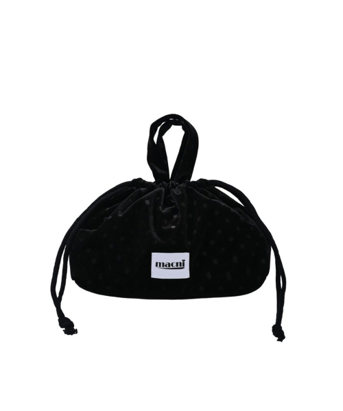 MACNI（マクニ）の「DOT VELVET STRING PUFFY BAG VELVET BLACK（トートバッグ・レディース・ブラック・FREE）」の3枚目の写真