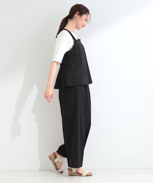 SHOO・LA・RUE(シューラルー)の「【2点セット/S-LL】迷わず着られる 麻調ビスチェ+ワイドパンツセット(セットアップ・レディース・ダークブラウン/ブラック/ライトベージュ・01/02/03/04)」の8枚目の写真