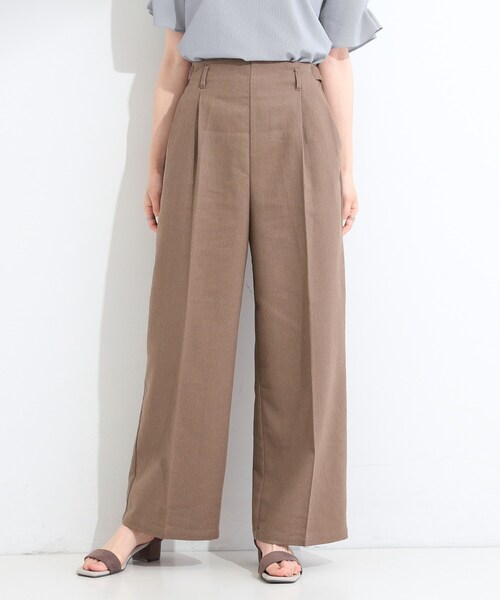 SHOO・LA・RUE(シューラルー)の「【2点セット/S-LL】迷わず着られる 麻調ビスチェ+ワイドパンツセット(セットアップ・レディース・ダークブラウン/ブラック/ライトベージュ・01/02/03/04)」の16枚目の写真
