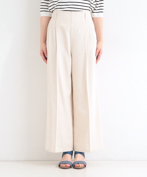 SHOO・LA・RUE（シューラルー）の「【2点セット/S-LL】迷わず着られる 麻調ビスチェ＋ワイドパンツセット（セットアップ・レディース・ダークブラウン/ブラック/ライトベージュ・01/02/03/04）」の15枚目の写真