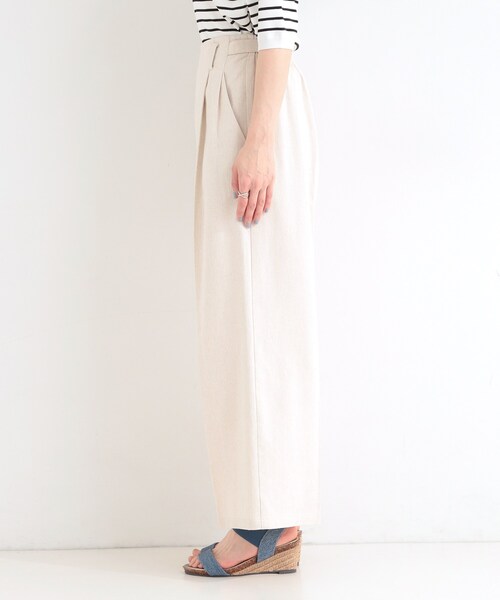 SHOO・LA・RUE（シューラルー）の「【2点セット/S-LL】迷わず着られる 麻調ビスチェ＋ワイドパンツセット（セットアップ・レディース・ダークブラウン/ブラック/ライトベージュ・01/02/03/04）」の16枚目の写真