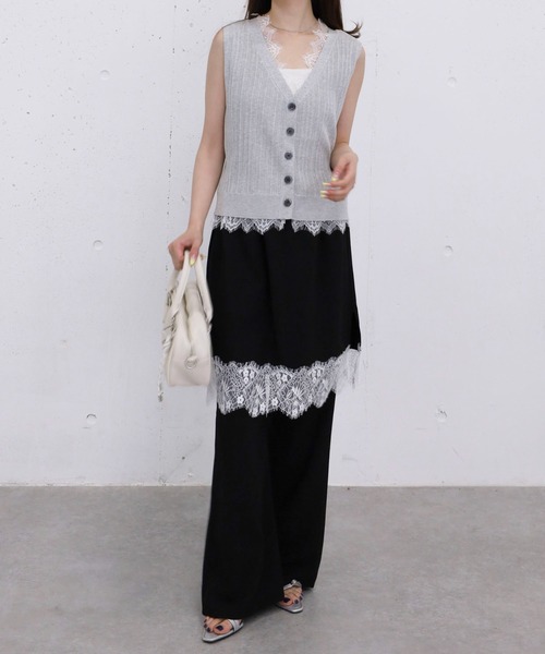archives（アルシーヴ）の「レースヘムミディＳＫ×イージーＰＴ　ＳＥＴ（その他パンツ・レディース・ブラック/グレー・MEDIUM）」の19枚目の写真