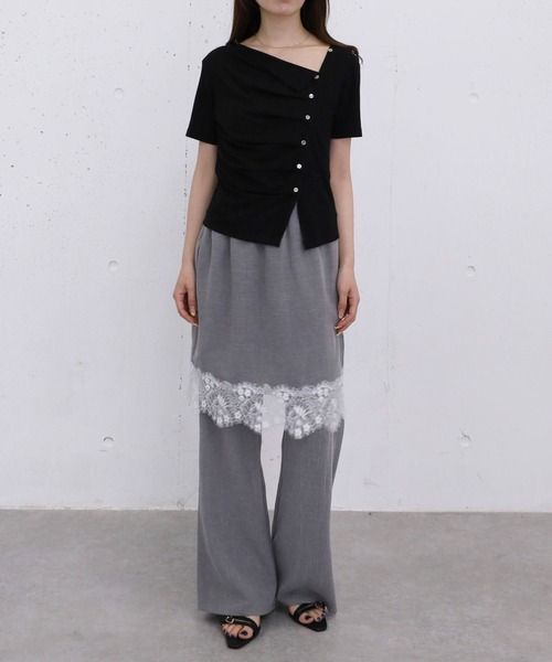 archives（アルシーヴ）の「レースヘムミディＳＫ×イージーＰＴ　ＳＥＴ（その他パンツ・レディース・ブラック/グレー・MEDIUM）」の9枚目の写真