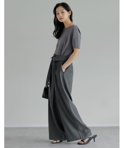 Re:EDIT（リエディ）の「[UVカット最大99.9％][接触冷感][シワになりにくい][2026 SUMMER COLLECTION]マシュマロポンチ肩パッド付きクルーネックトップス（Tシャツ/カットソー・レディース・レッド/杢グレー/オフホワイト/ブラック・LARGE/MEDIUM）」の19枚目の写真