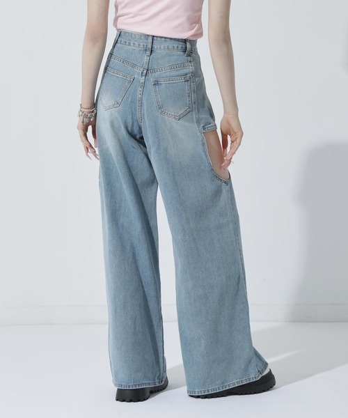 ANAP(アナップ)の「レイヤード風 デニムパンツ(デニムパンツ・レディース・ブルー/ブラック・M/S)」の16枚目の写真