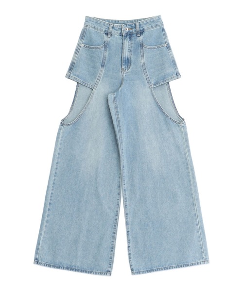ANAP(アナップ)の「レイヤード風 デニムパンツ(デニムパンツ・レディース・ブルー/ブラック・M/S)」の15枚目の写真