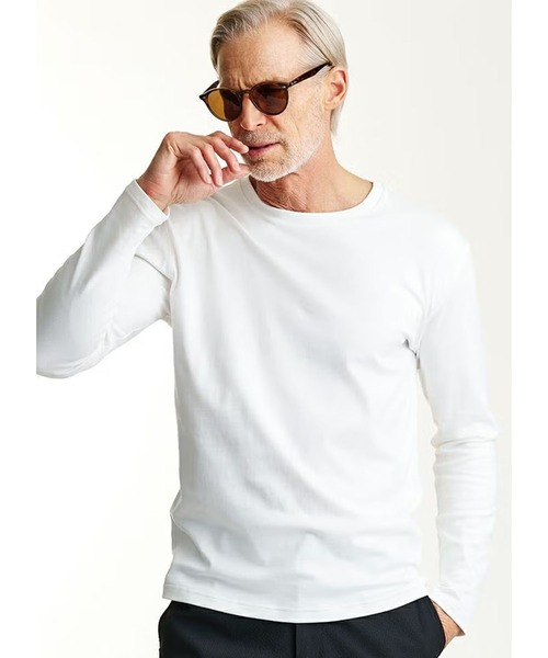 1 piu 1 uguale 3(ウノピゥウノウグァーレトレ)の「L/S CREW-NECK(Tシャツ/カットソー・メンズ・ブラック/グレー/キナリ/ホワイト・LARGE)」の1枚目の写真