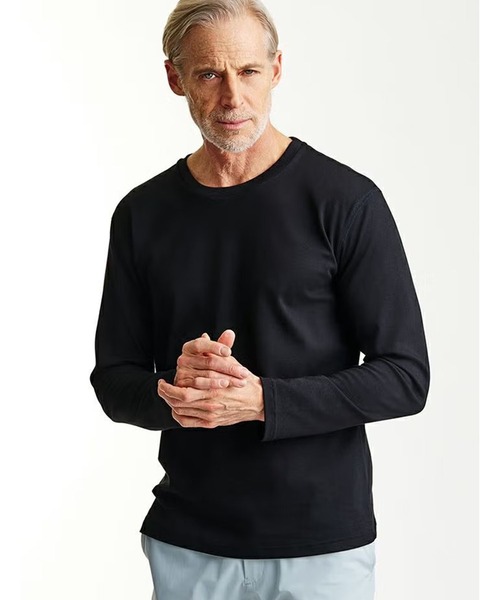 1 piu 1 uguale 3(ウノピゥウノウグァーレトレ)の「L/S CREW-NECK(Tシャツ/カットソー・メンズ・ブラック/グレー/キナリ/ホワイト・LARGE)」の3枚目の写真