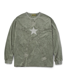 Washed Star Binding Tee (KHAKI)