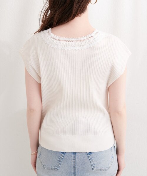 natural couture(ナチュラルクチュール)の「レースタイノースリニット(ニット/セーター・レディース・ライトベージュ/ブラック/アイボリー・FREE)」の10枚目の写真