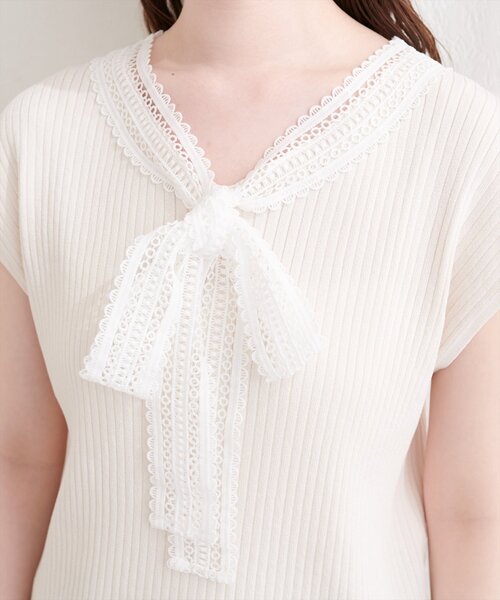 natural couture(ナチュラルクチュール)の「レースタイノースリニット(ニット/セーター・レディース・ライトベージュ/ブラック/アイボリー・FREE)」の11枚目の写真
