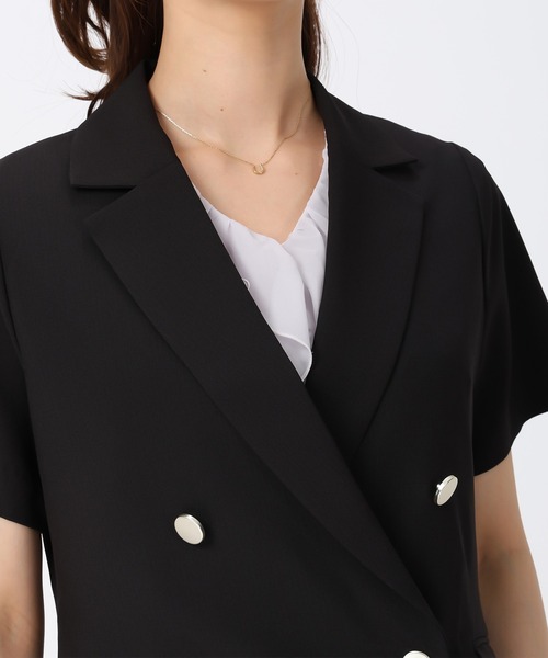 MISCH MASCH(ミッシュマッシュ)の「2026春夏新作 ハーフスリーブジャケット(テーラードジャケット・レディース・ホワイト/ブラック・フリ-)」の10枚目の写真