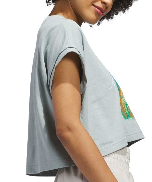 adidas（アディダス）の「アディダス adidas サマー ロマンス グラフィック Tシャツ（Tシャツ/カットソー・レディース・グリーン/ホワイト・S/M/L）」の6枚目の写真
