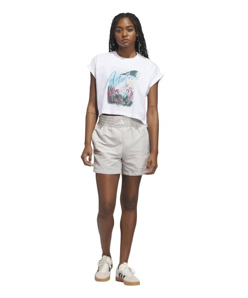 adidas（アディダス）の「アディダス adidas サマー ロマンス グラフィック Tシャツ（Tシャツ/カットソー・レディース・グリーン/ホワイト・S/M/L）」の8枚目の写真