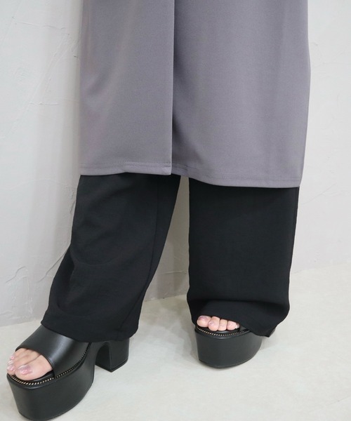 CECIL McBEE(セシルマクビー)の「カットジョーゼットノーカラーロングジレ(テーラードジャケット・レディース・チャコールグレー/ライトベージュ/ブラック・MEDIUM/LARGE)」の11枚目の写真
