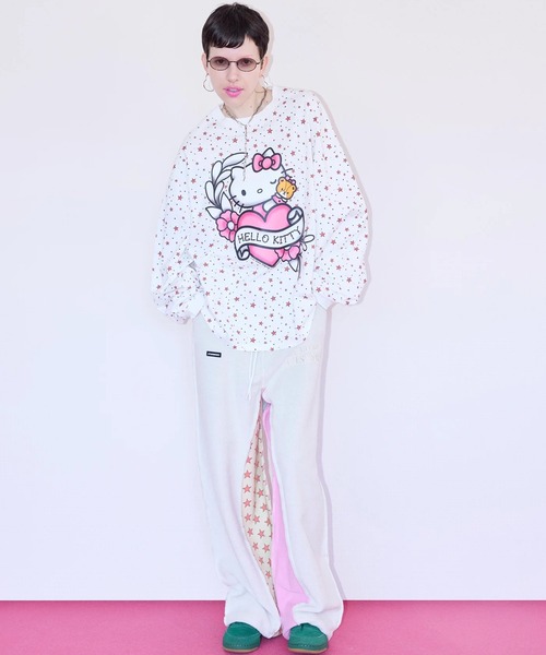 Little sunny bite（リトルサニーバイト）の「littlesunnybite/リトルサニーバイト/hello kitty x little sunny bite star print long tee（Tシャツ/カットソー・レディース・ブラック/ホワイト/ピンク・M/S）」の6枚目の写真