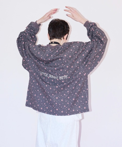 Little sunny bite（リトルサニーバイト）の「littlesunnybite/リトルサニーバイト/hello kitty x little sunny bite star print long tee（Tシャツ/カットソー・レディース・ブラック/ホワイト/ピンク・M/S）」の12枚目の写真