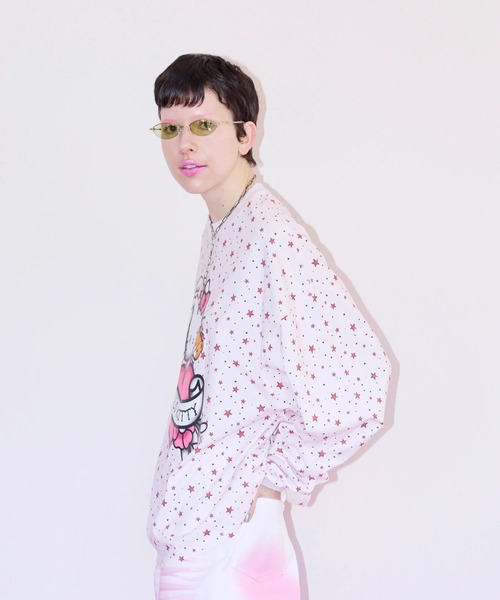 Little sunny bite（リトルサニーバイト）の「littlesunnybite/リトルサニーバイト/hello kitty x little sunny bite star print long tee（Tシャツ/カットソー・レディース・ブラック/ホワイト/ピンク・M/S）」の14枚目の写真