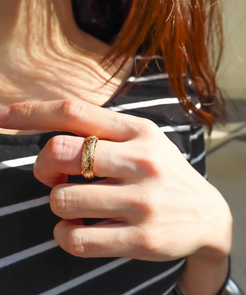 IRIEBEACH(アイリービーチ)の「double maile ring/【ハワイアンジュエリー】【サージカルステンレス】【金属アレルギー対応】【IRIEBEACH / アイリービーチ】つけっぱなしOK(リング・レディース・ゴールド/ピンク/シルバー・7号/9号/13号/15号/19号/21号/11号/17号)」の7枚目の写真