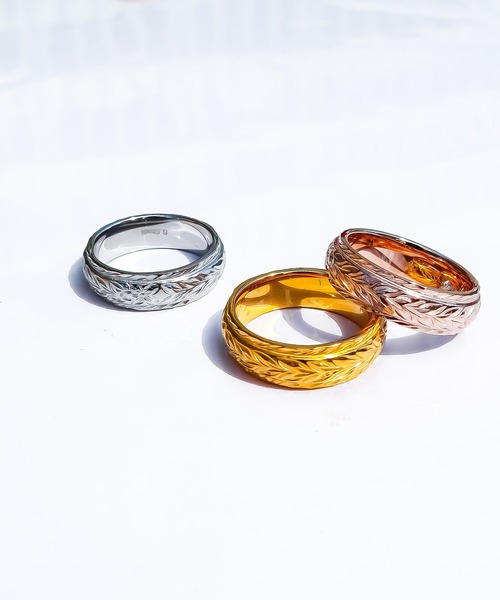 IRIEBEACH(アイリービーチ)の「double maile ring/【ハワイアンジュエリー】【サージカルステンレス】【金属アレルギー対応】【IRIEBEACH / アイリービーチ】つけっぱなしOK(リング・レディース・ゴールド/ピンク/シルバー・7号/9号/13号/15号/19号/21号/11号/17号)」の6枚目の写真