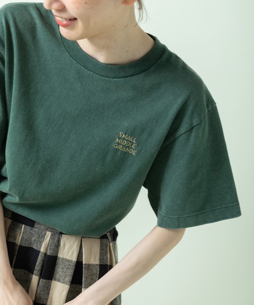 PAR ICI(パーリッシィ)の「日曜日はアイスの日 プリントTシャツ(Tシャツ/カットソー・レディース・グリーン/チャコールグレー/アイボリー・FREE)」の6枚目の写真