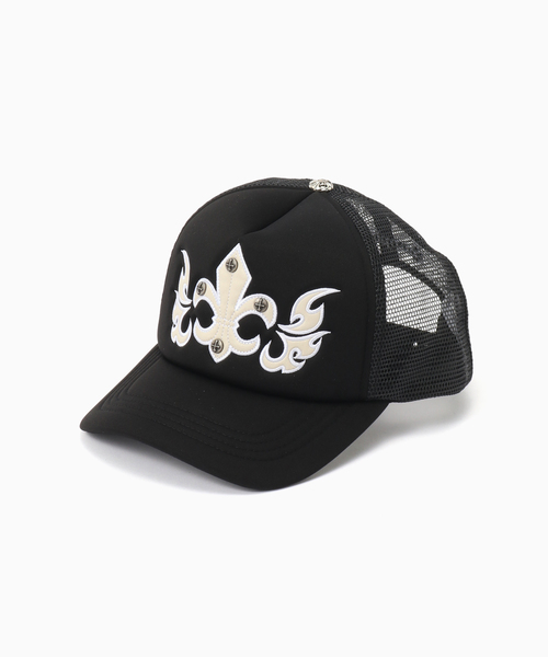SUPPLIER(サプライヤー)の「SUPPLIER / サプライヤー Fleur Leather Patch Mesh Cap(キャップ・メンズ・ブラック・FREE)」の1枚目の写真
