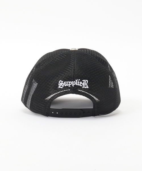 SUPPLIER(サプライヤー)の「SUPPLIER / サプライヤー Fleur Leather Patch Mesh Cap(キャップ・メンズ・ブラック・FREE)」の3枚目の写真