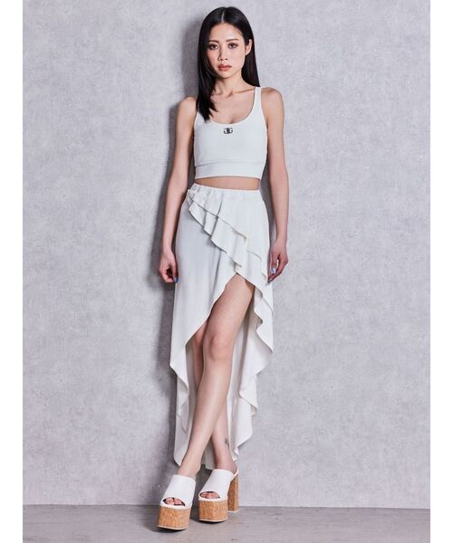 GYDA(ジェイダ)の「asymmetryロングスカートライクショートパンツ(スカート・レディース・ブラック/オフホワイト/その他1・FREE)」の6枚目の写真