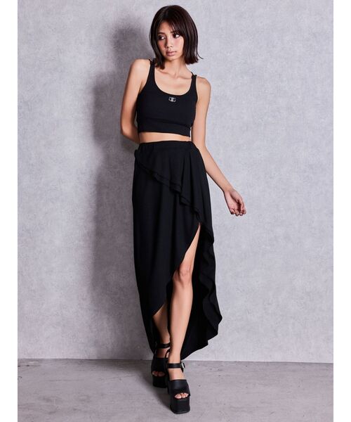 GYDA(ジェイダ)の「asymmetryロングスカートライクショートパンツ(スカート・レディース・ブラック/オフホワイト/その他1・FREE)」の13枚目の写真