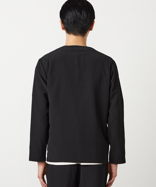 COMME CA ISM(コムサイズム)の「【セットアップ対応】楊柳ポリエステル ノーカラージャケット(ノーカラージャケット・メンズ・チャコール/ブラック・LARGE/MEDIUM/SMALL)」の11枚目の写真