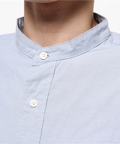 OUTLET（アウトレット）の「【Discoat Parisien】シャンブレーバンドカラーSH（シャツ/ブラウス・メンズ・サックスブルー・LARGE/MEDIUM）」の4枚目の写真