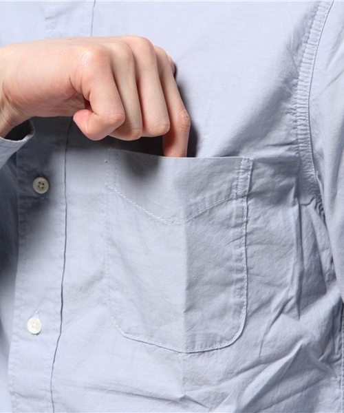 OUTLET（アウトレット）の「【Discoat Parisien】シャンブレーバンドカラーSH（シャツ/ブラウス・メンズ・サックスブルー・LARGE/MEDIUM）」の6枚目の写真
