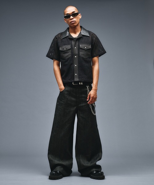 ANDER HUNK(アンダーハンク)の「Combination Open colour Lace Shirts/コンビネーションオープンカラーレースシャツ(シャツ/ブラウス・メンズ・ブラック・SMALL/LARGE/MEDIUM)」の11枚目の写真