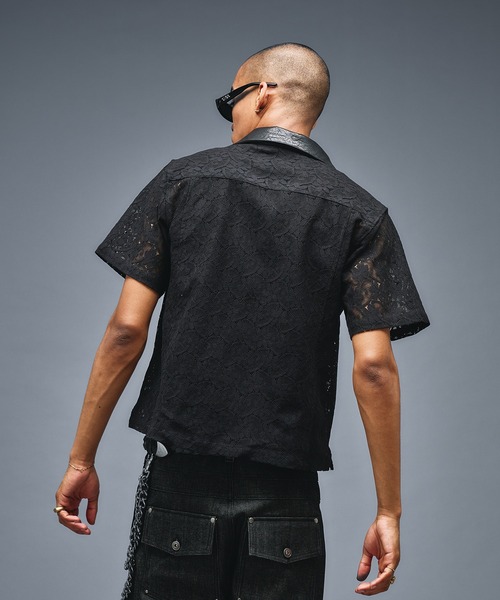 ANDER HUNK(アンダーハンク)の「Combination Open colour Lace Shirts/コンビネーションオープンカラーレースシャツ(シャツ/ブラウス・メンズ・ブラック・SMALL/LARGE/MEDIUM)」の6枚目の写真