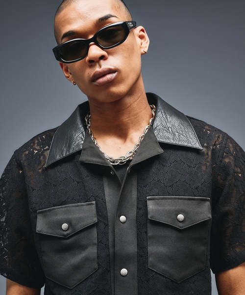 ANDER HUNK(アンダーハンク)の「Combination Open colour Lace Shirts/コンビネーションオープンカラーレースシャツ(シャツ/ブラウス・メンズ・ブラック・SMALL/LARGE/MEDIUM)」の8枚目の写真