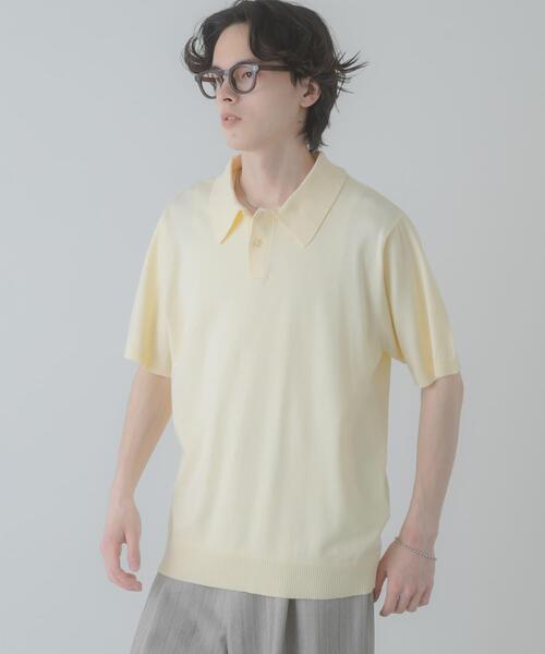 SENSE OF PLACE by URBAN RESEARCH(センスオブプレイスバイアーバンリサーチ)の「『洗濯可』ストレッチニットポロショートスリーブTシャツ(ニット/セーター・メンズ・グリーン/イエロー/ブラック/ダークグレー・MEDIUM/LARGE)」の10枚目の写真