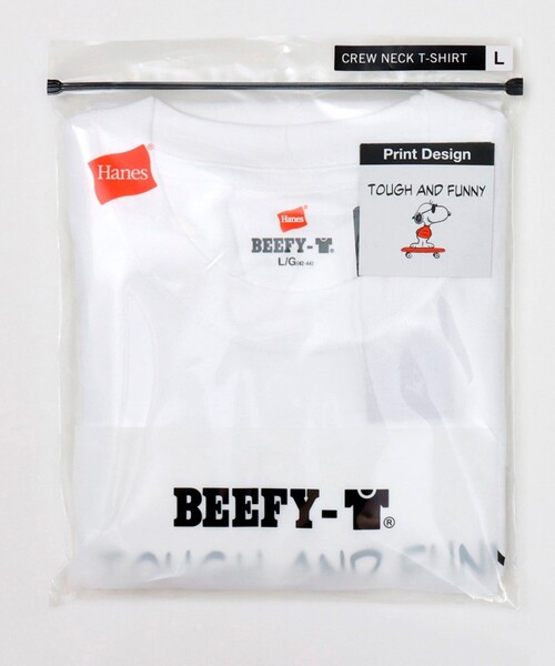 HANES(ヘインズ)の「PEANUTS×BEEFY-T クルーネックTシャツ(Tシャツ/カットソー・メンズ・ブラック系その他2/ブラック系その他/ホワイト系その他2/ホワイト系その他3・M/L)」の5枚目の写真