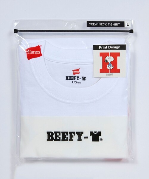 HANES(ヘインズ)の「PEANUTS×BEEFY-T クルーネックTシャツ(Tシャツ/カットソー・メンズ・ブラック系その他2/ブラック系その他/ホワイト系その他2/ホワイト系その他3・M/L)」の7枚目の写真