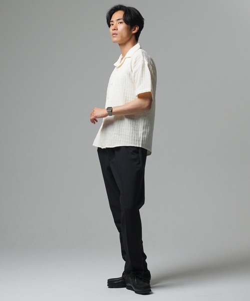 Beno(ビーノ)の「チェックジャガードオープンシャツ(シャツ/ブラウス・メンズ・ホワイト/ブラック・MEDIUM/LARGE/X-LARGE)」の6枚目の写真