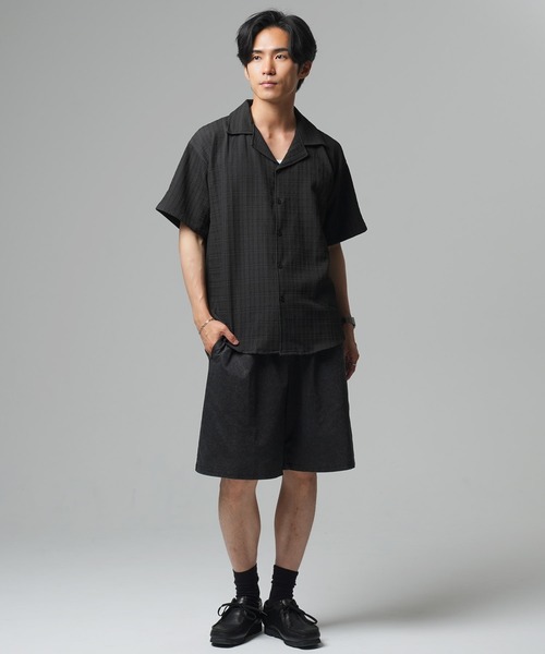 Beno(ビーノ)の「チェックジャガードオープンシャツ(シャツ/ブラウス・メンズ・ホワイト/ブラック・MEDIUM/LARGE/X-LARGE)」の10枚目の写真