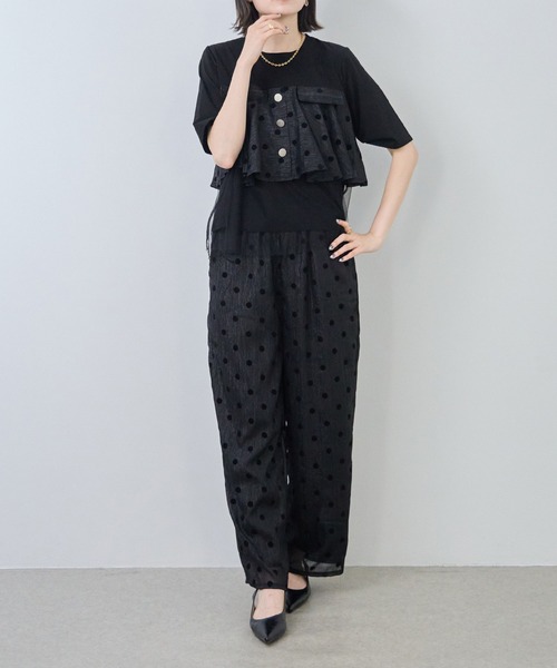 each(イーチ)の「シアードットワイドパンツ(その他パンツ・レディース・ブラック/ホワイト・FREE)」の9枚目の写真