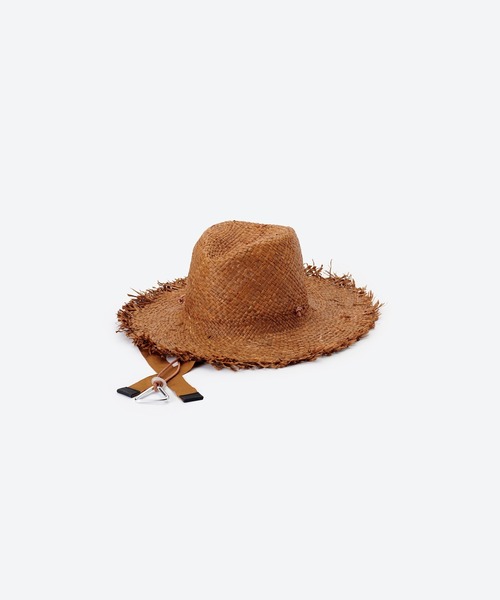 KIJIMA TAKAYUKI(キジマ タカユキ)の「RAFFIA FISHERMAN HAT(ハット・レディース・ライトブラウン/ブラウン/グリーン・57/59)」の1枚目の写真