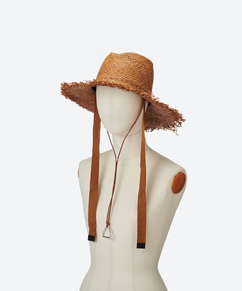 KIJIMA TAKAYUKI(キジマ タカユキ)の「RAFFIA FISHERMAN HAT(ハット・レディース・ライトブラウン/ブラウン/グリーン・57/59)」の4枚目の写真