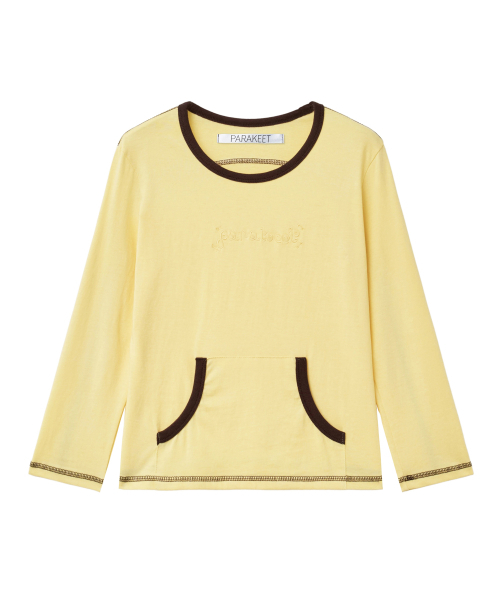PARAKEET(パラキート)の「パッチポケットカプリスリーブ(レモン)(Tシャツ/カットソー・レディース・レモンイエロー・OS)」の5枚目の写真