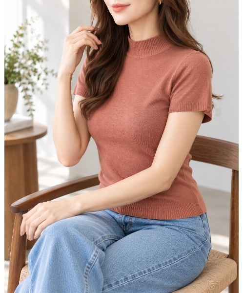 FAZVY(ファズビー)の「ハーフネックニットT(Tシャツ/カットソー・レディース・ブラック/ホワイト・FREE)」の13枚目の写真