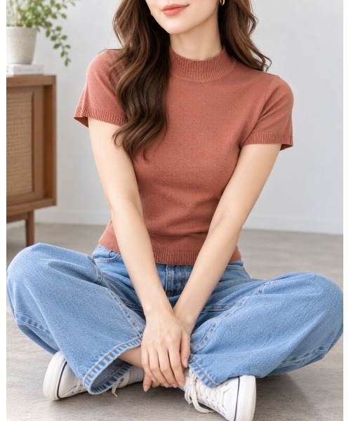 FAZVY(ファズビー)の「ハーフネックニットT(Tシャツ/カットソー・レディース・ブラック/ホワイト・FREE)」の15枚目の写真